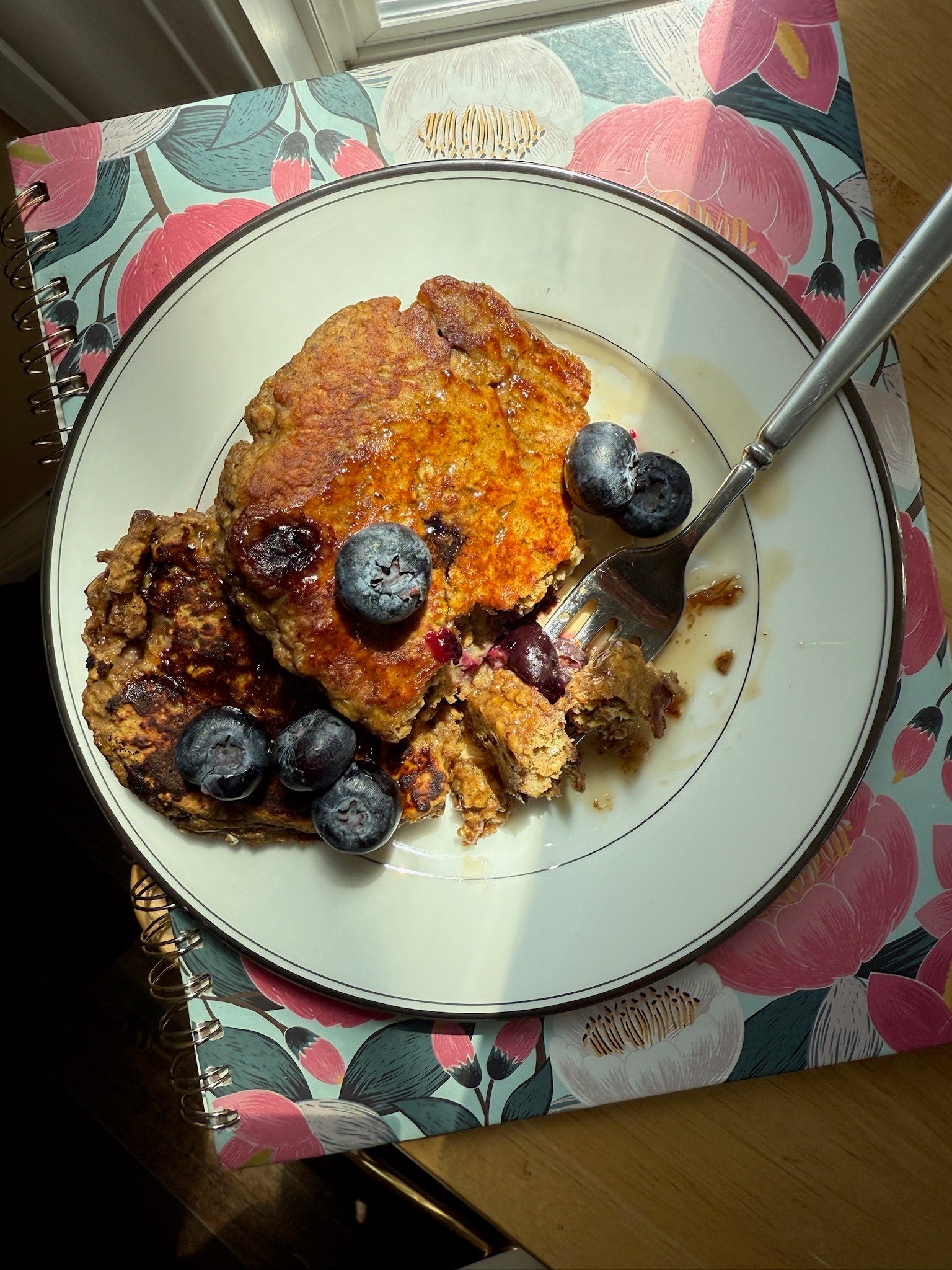 or Blueberry Banana Protein Pancakes