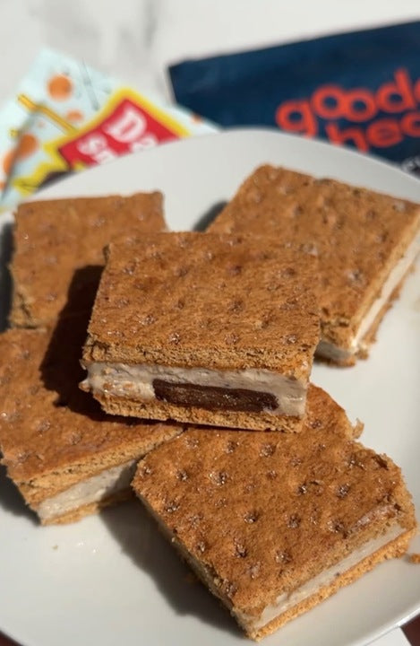 Frozen protein smores made using Goode health or Frozen Protein S'more Bites