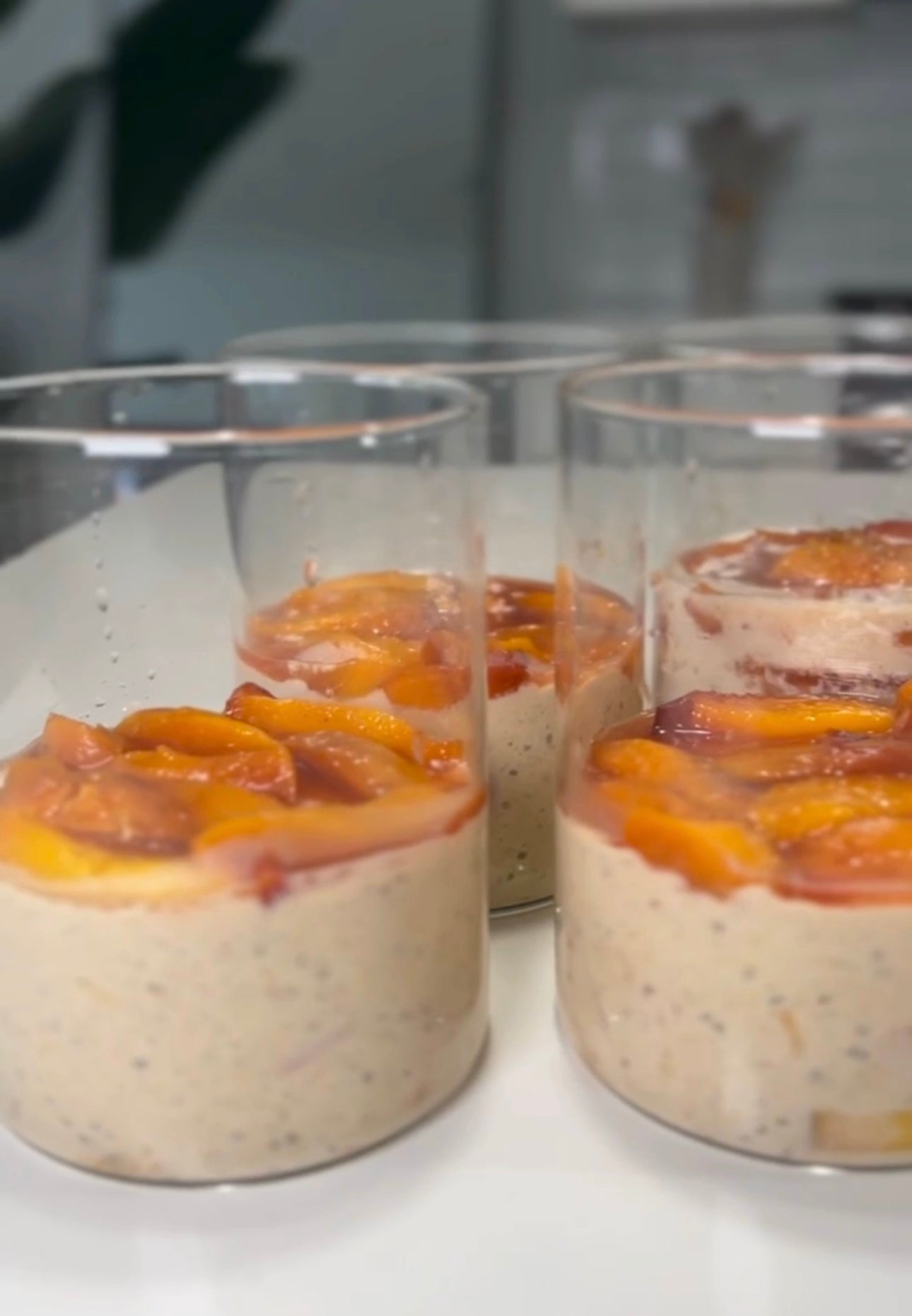 or Peaches and Cream Protein Overnight Oats