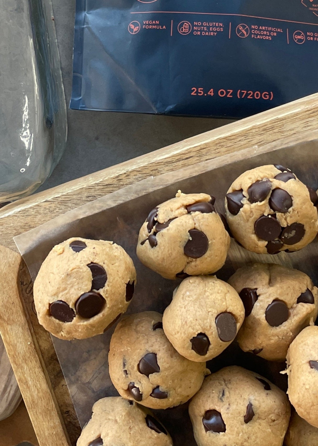 Chocolate Chip Cookie Dough Bites recipe using Goode Health or Chocolate Chip Cookie Dough Bites