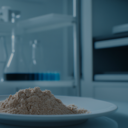 Pea protein on a plate with a blurred background