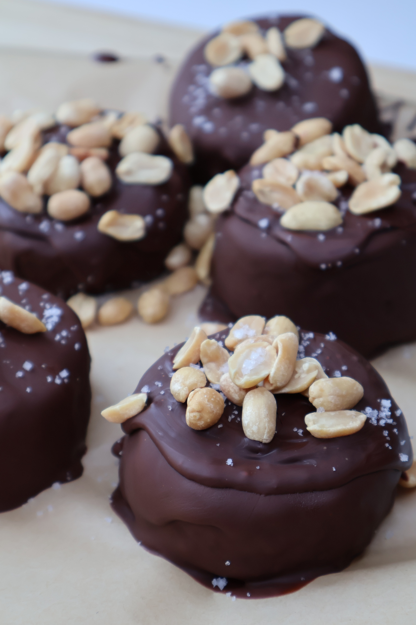 Chocolate yogurt protein bites made with Goode Health or Chocolate Covered Protein Yogurt Bites