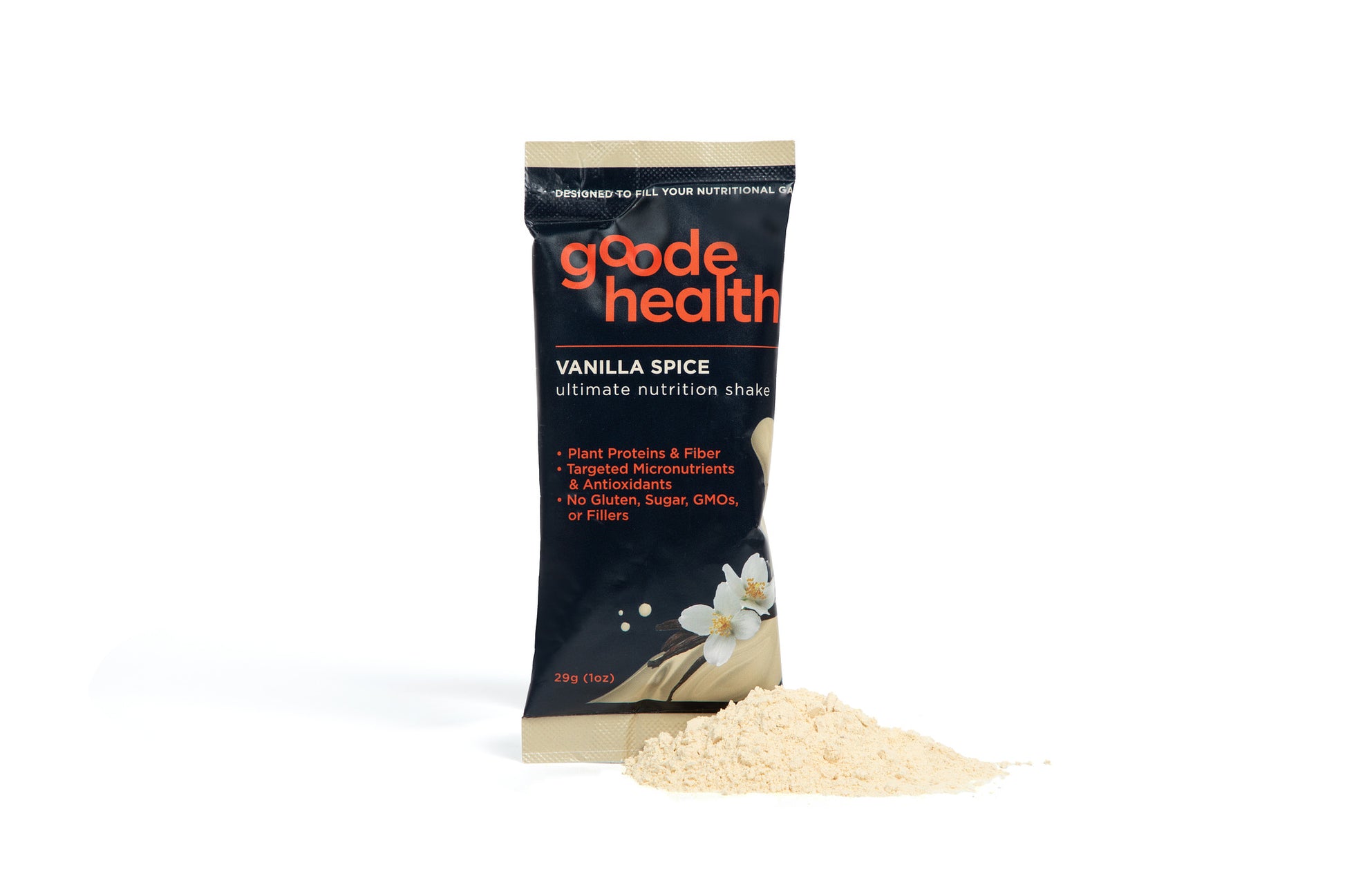 goode health sachet, on the go, vanilla