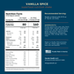 Image of Vanilla Spice nutrition facts panel
